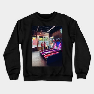 Vintage Neon Arcade Game Machines Crewneck Sweatshirt